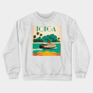 Tonga Boat Vintage Travel Art Poster Crewneck Sweatshirt